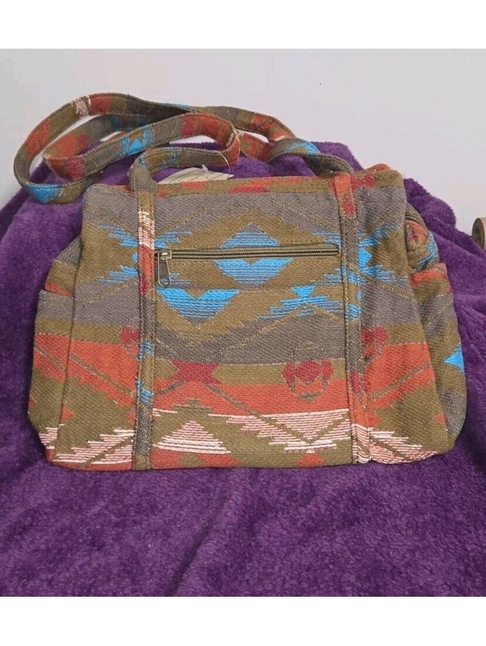 NEW Canyon Sky Handbag Softshell Purse Tote Aztec Print Boho Style Zip Closure